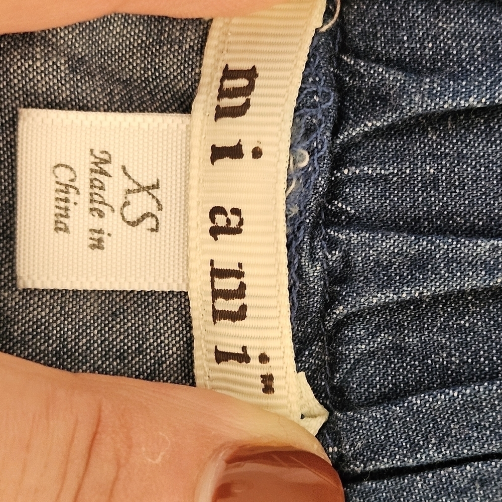 Francesca's Mi Ami Belted Denim Lightweight Button Front Mini Skirt XS EUC - Picture 9 of 11